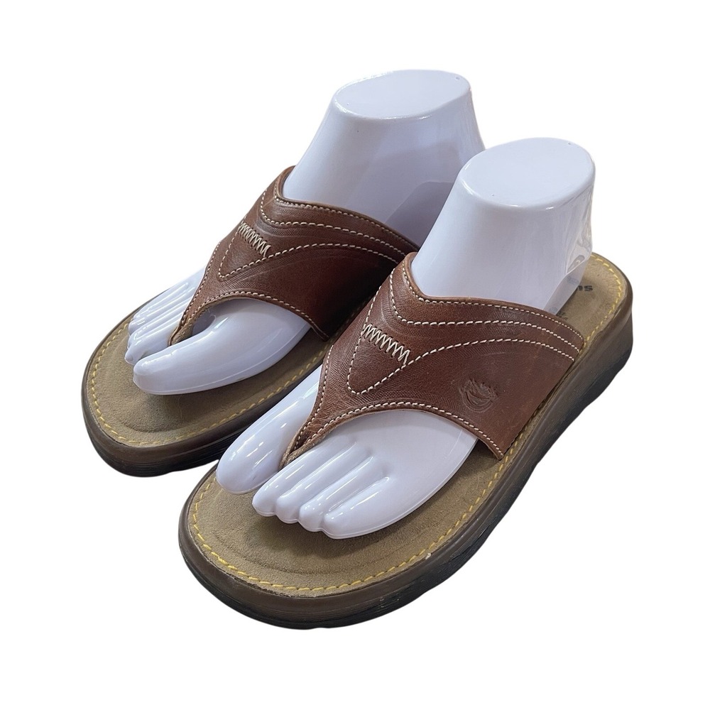 Dr. Martens Air Wair Brown Leather Flip Flop Sandals Mens 5 Womens 7 Gorp Grunge